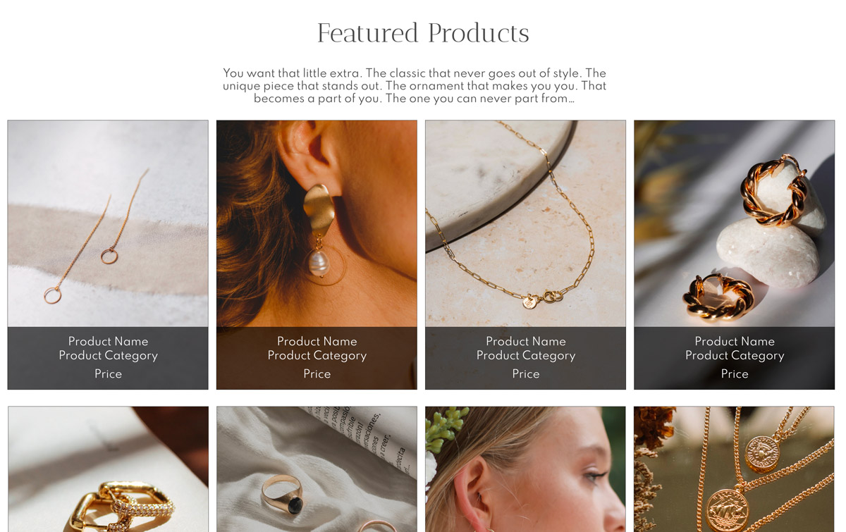 The home page of the Joyaux Jewelry website.