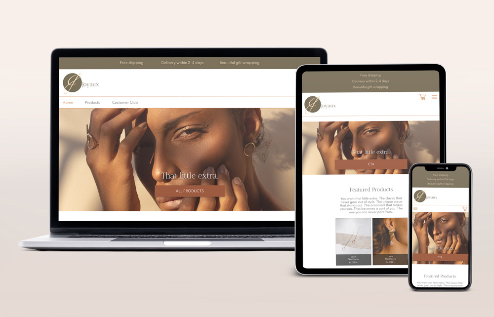 The website I created for Joyaux Jewelry.