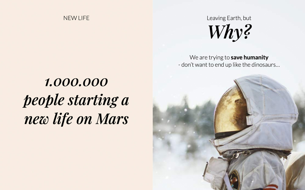 A screenshot of earth tones on the Mars Mag website.